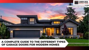 Modern suburban home with modern garage door